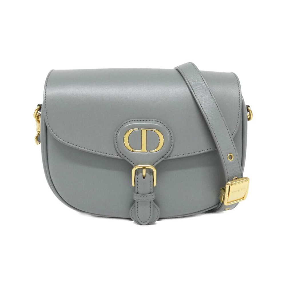 Christian Dior Bobby Leather Shoulder Bag Gray